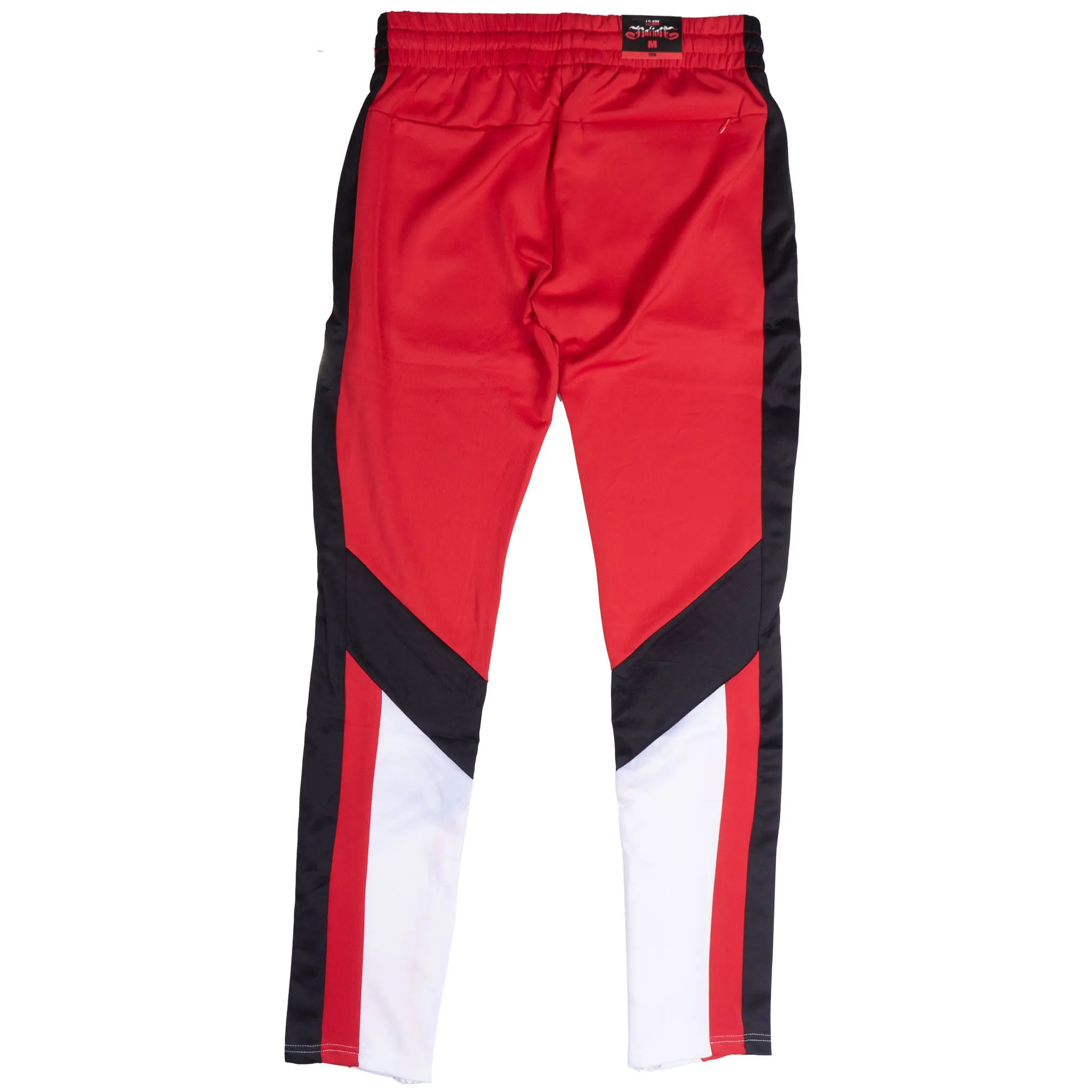 12 AM NATION COLOR BLOCK TRACK PANTS RED/BLACK/WHITE - 89213