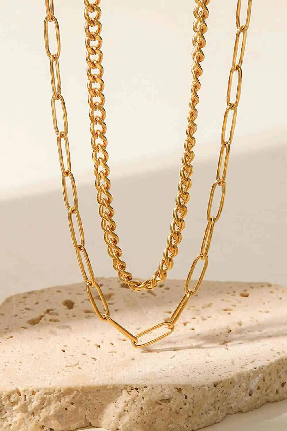 18K Gold Plated Layered Chain Necklace