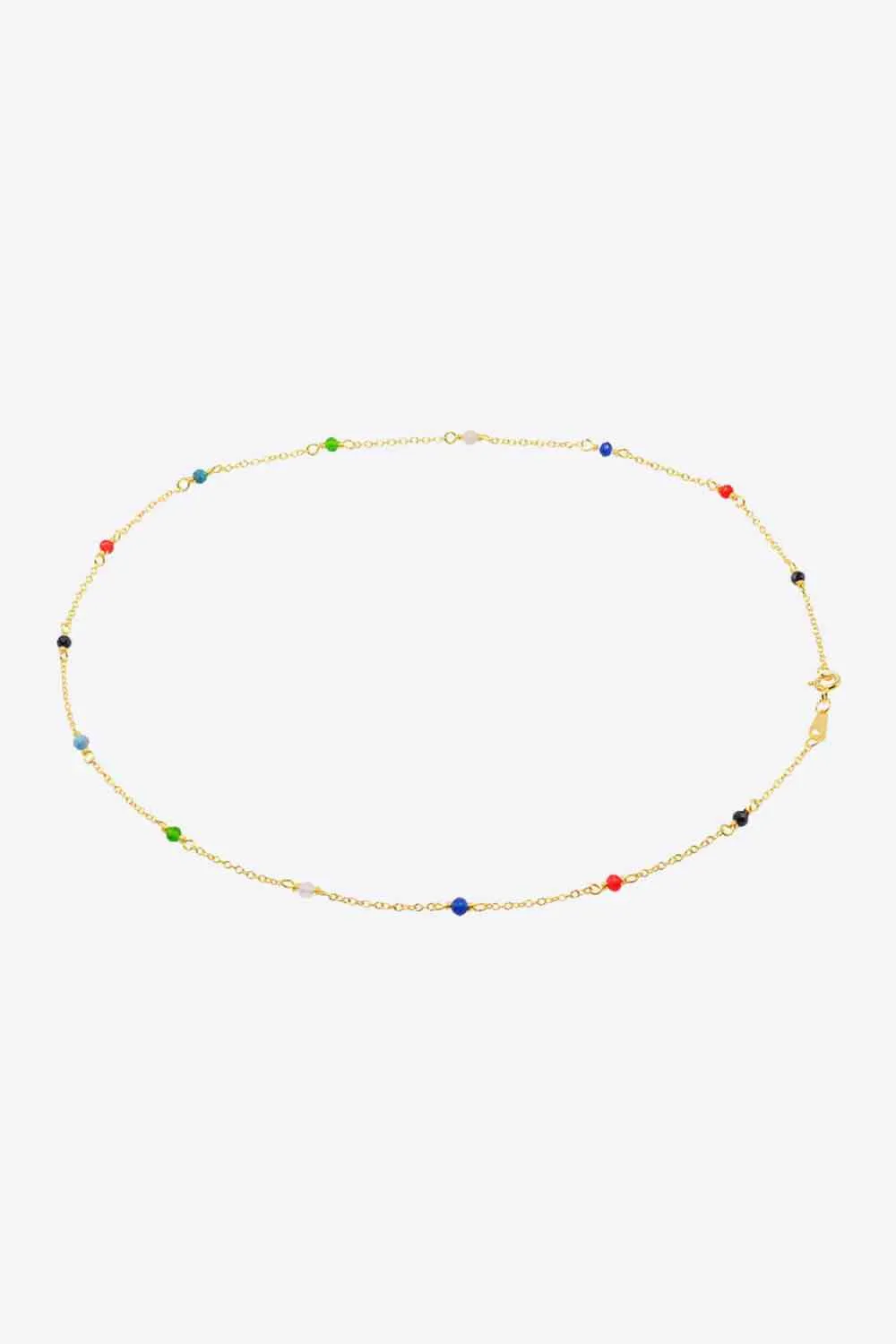 18K Gold-Plated Multicolored Bead Necklace