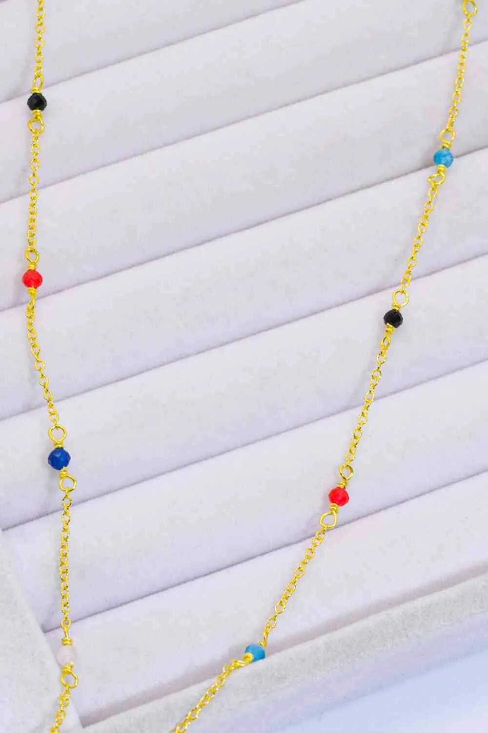 18K Gold-Plated Multicolored Bead Necklace