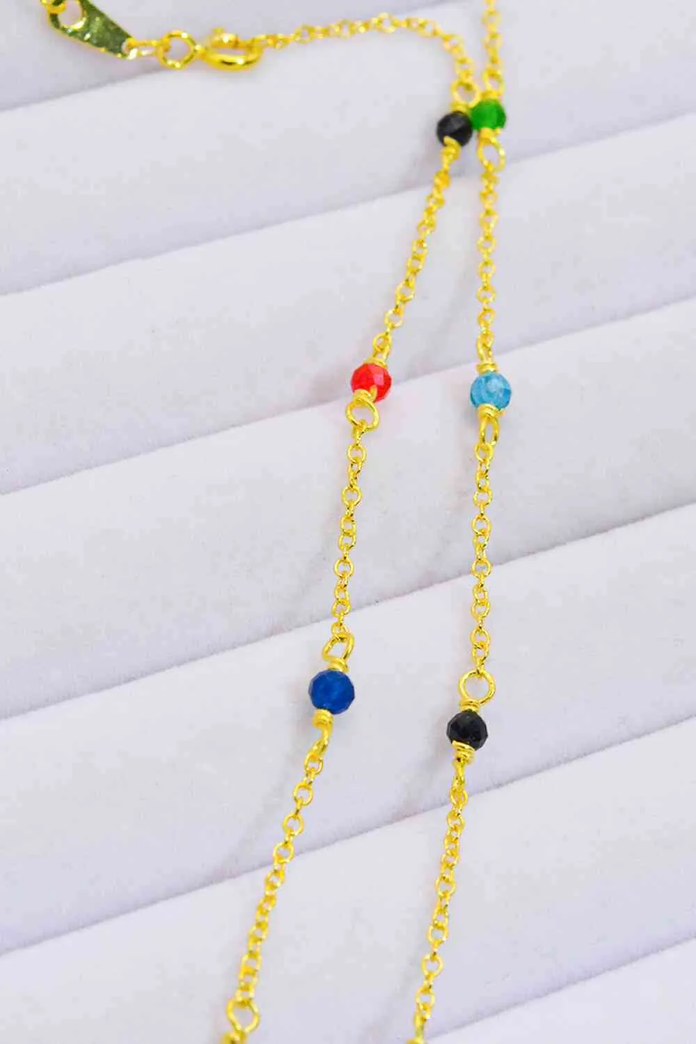 18K Gold-Plated Multicolored Bead Necklace