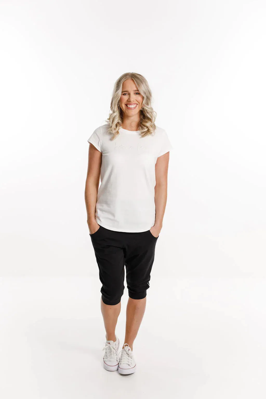 3/4 Apartment Pants | Black with White X