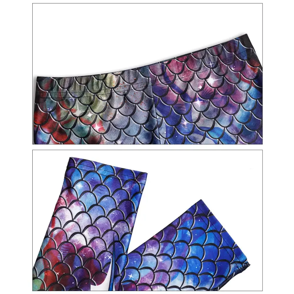 3D Mermaid Fish Scale Print Leggings