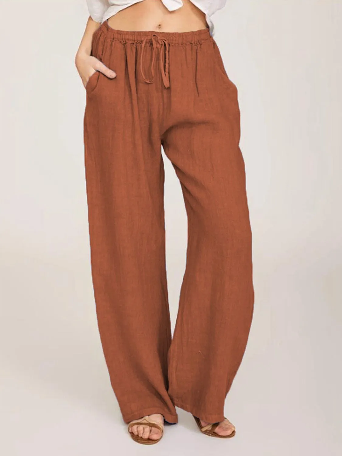 4 Loose Fit Tie Waist Pants (S - 3X)