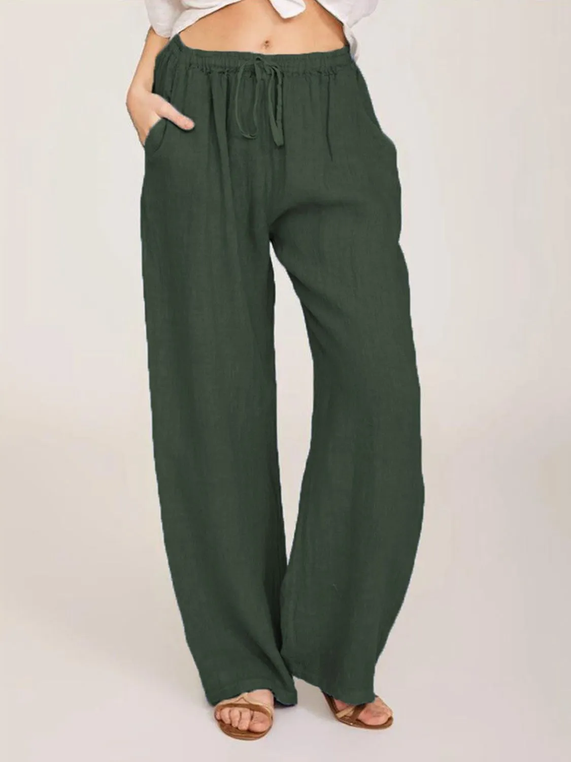 4 Loose Fit Tie Waist Pants (S - 3X)