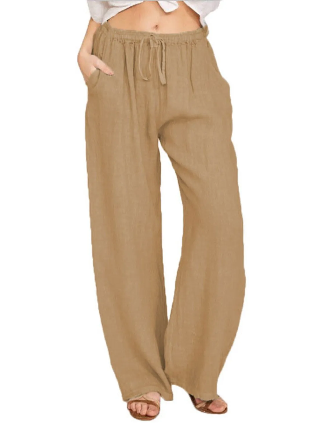 4 Loose Fit Tie Waist Pants (S - 3X)