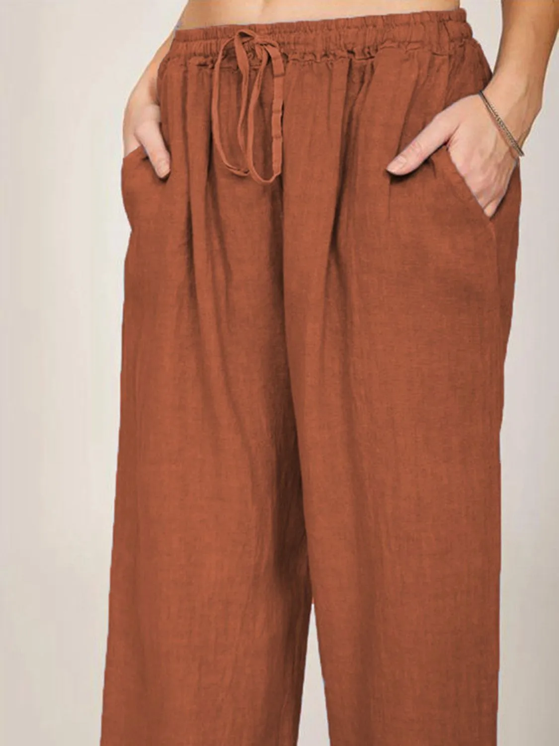 4 Loose Fit Tie Waist Pants (S - 3X)