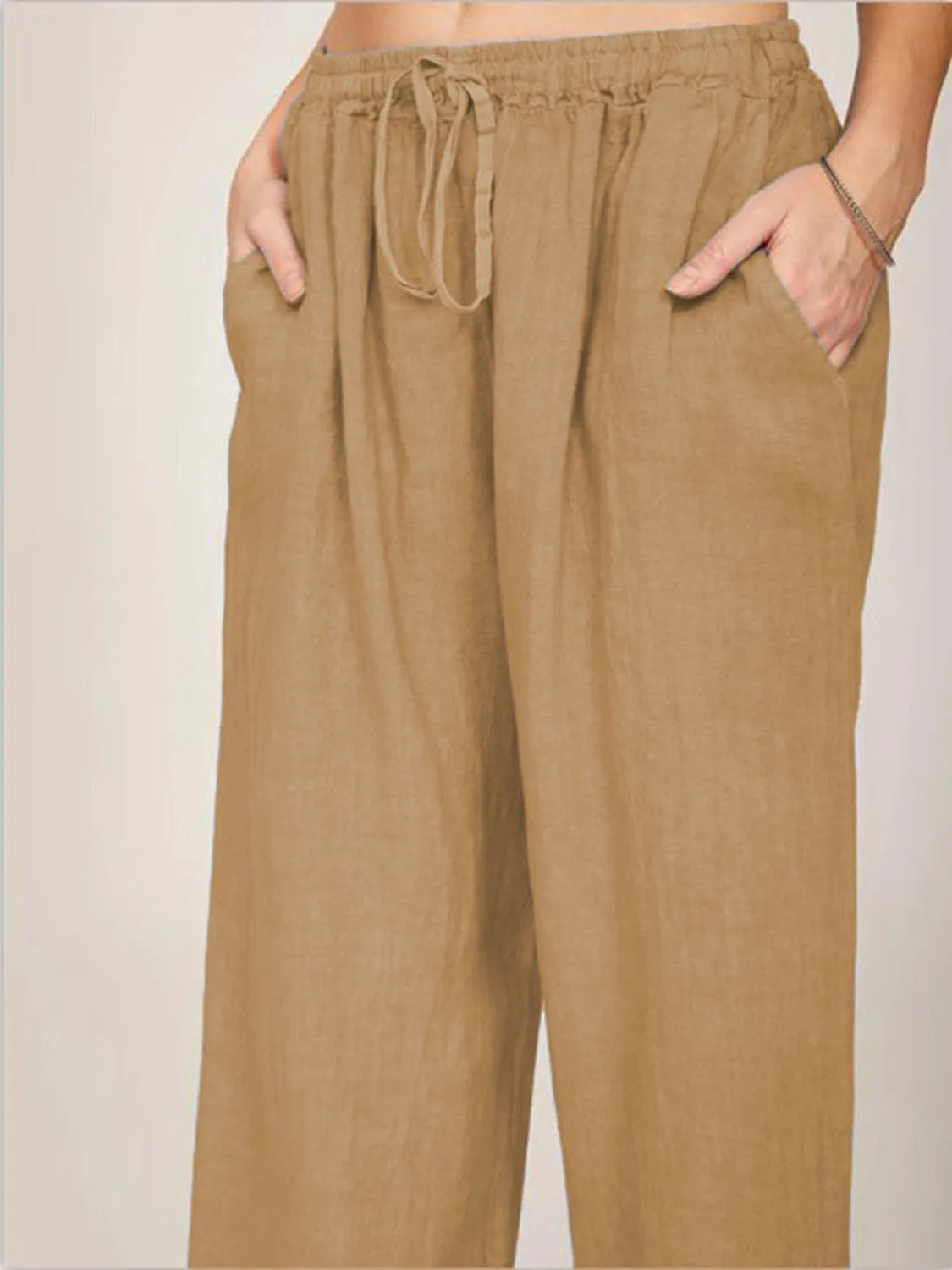 4 Loose Fit Tie Waist Pants (S - 3X)