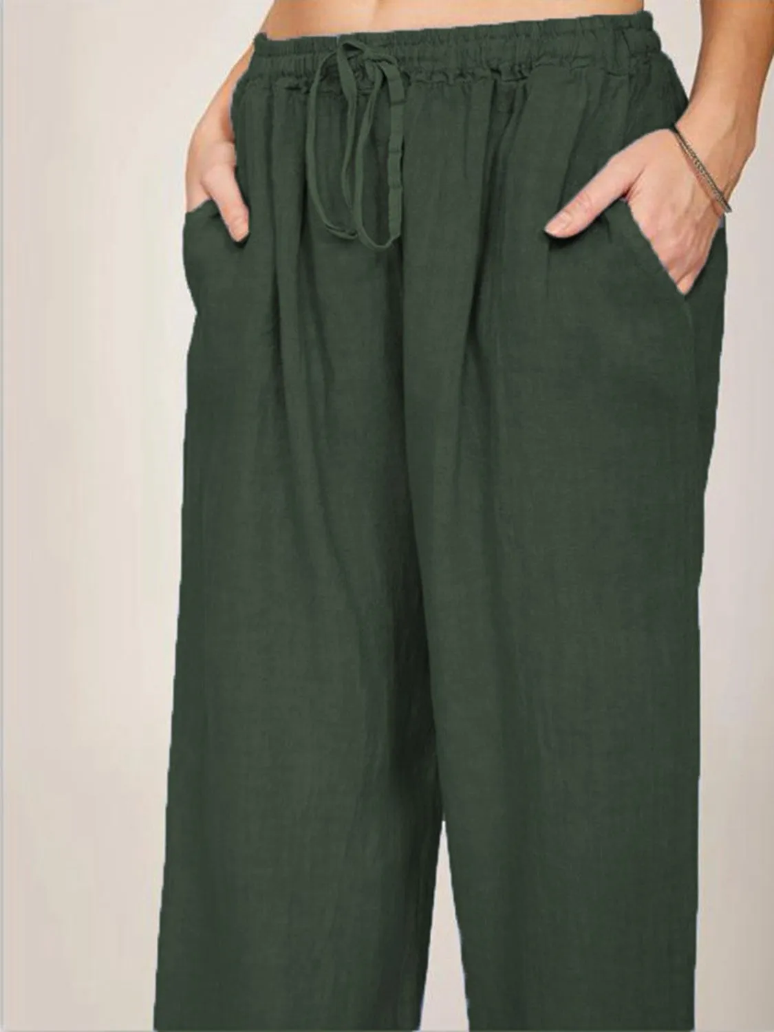 4 Loose Fit Tie Waist Pants (S - 3X)