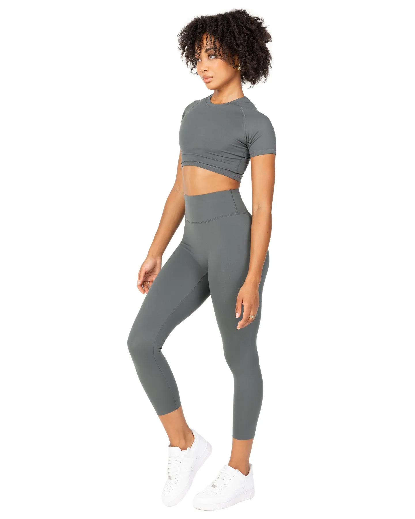 7/8 Aura Bonded Leggings - Cloud Grey