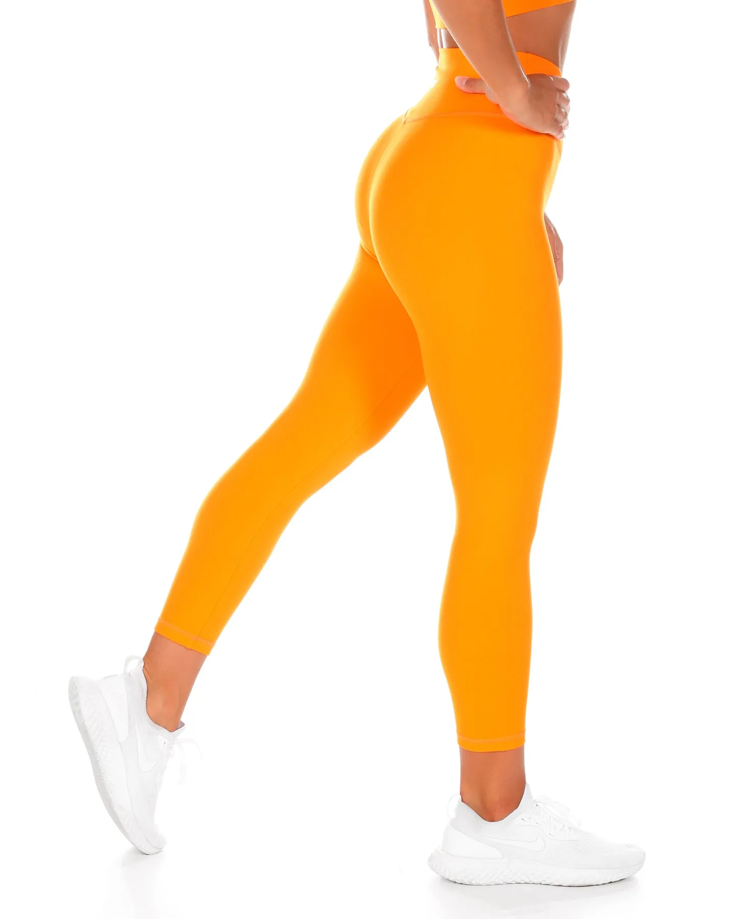 7/8 Cross Over Leggings - Bright Orange