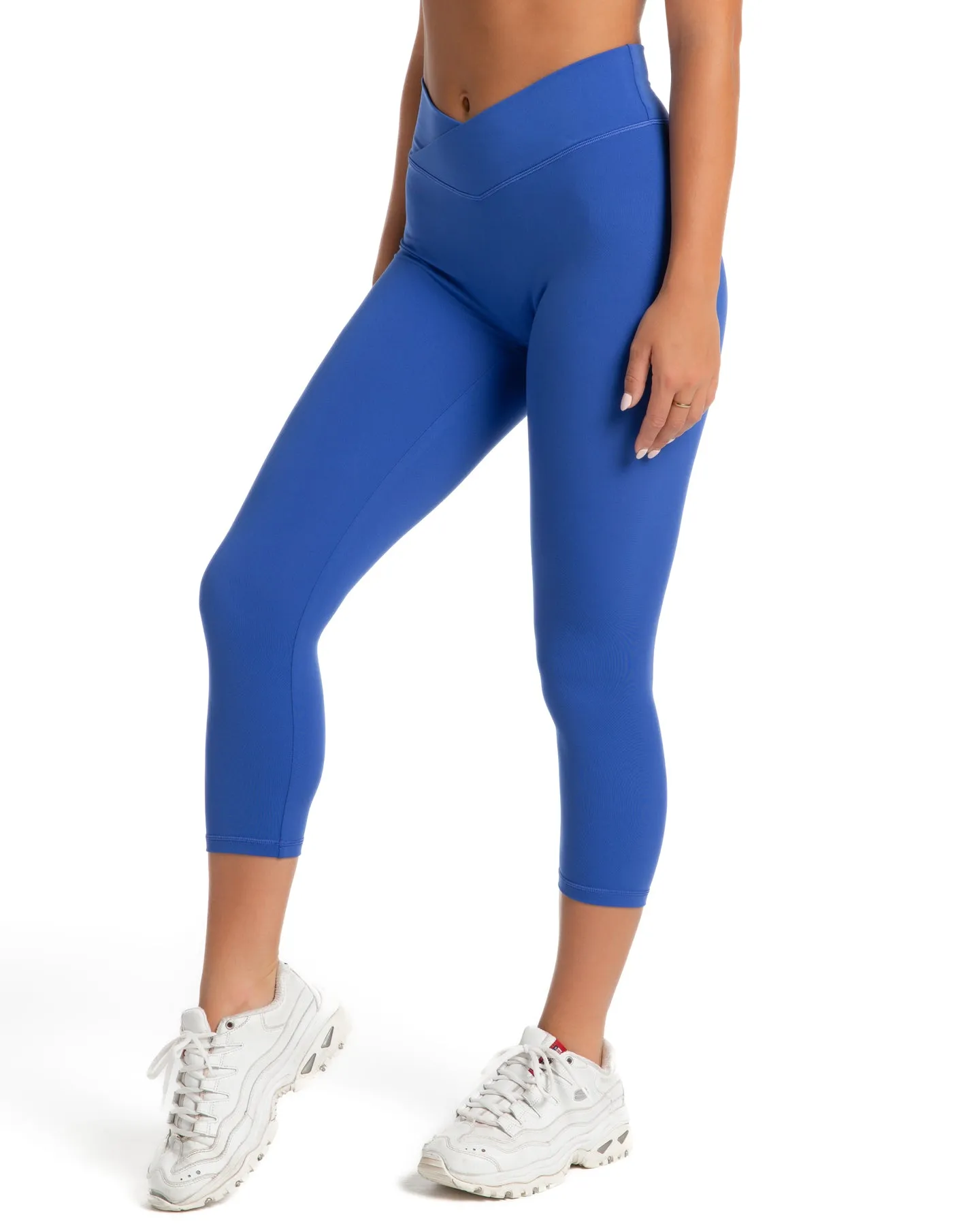 7/8 Cross Over Leggings - Electric Blue