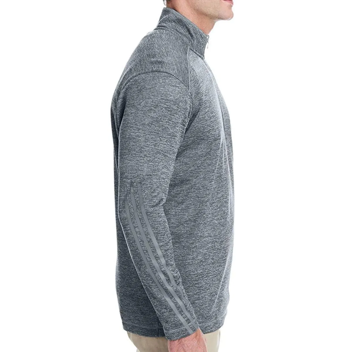 adidas Men's Brushed Terry Heathered Quarter-Zip Pullover