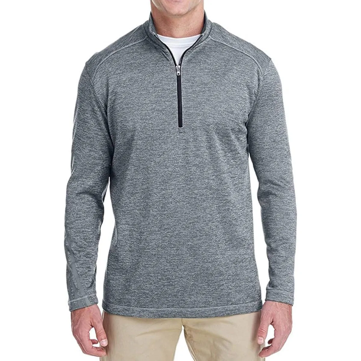 adidas Men's Brushed Terry Heathered Quarter-Zip Pullover