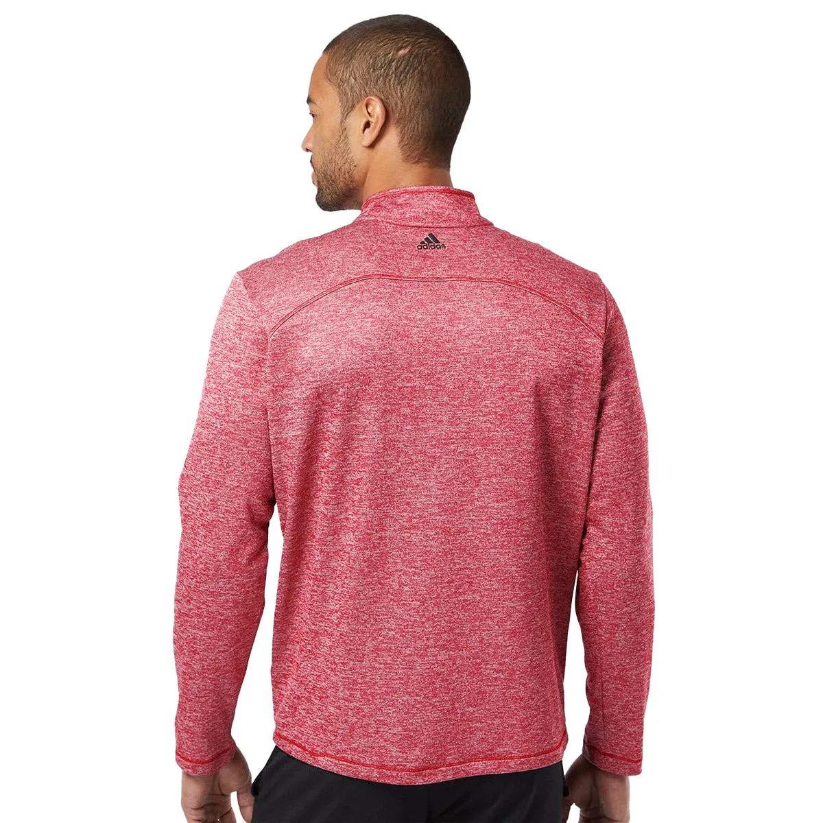 adidas Men's Brushed Terry Heathered Quarter-Zip Pullover