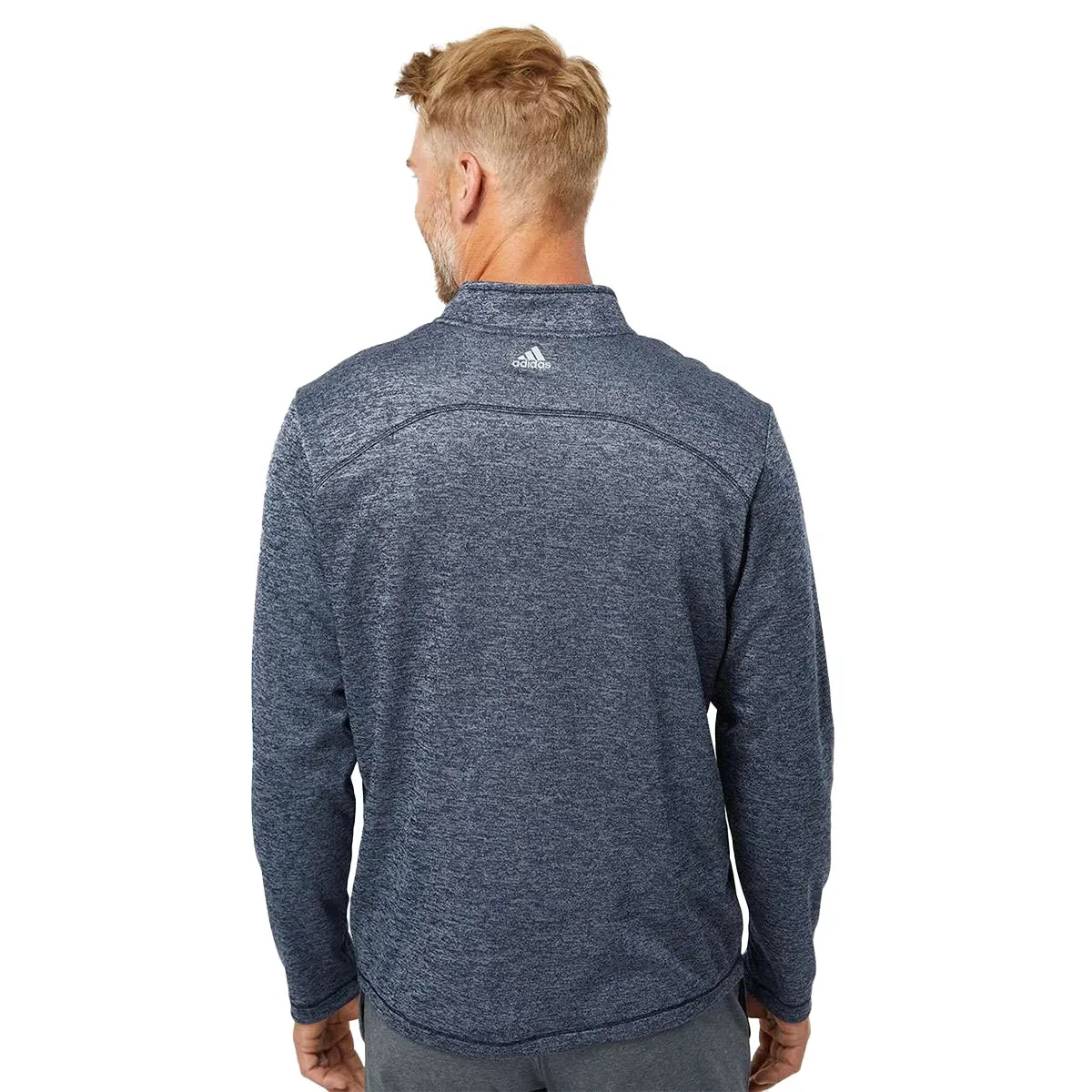 adidas Men's Brushed Terry Heathered Quarter-Zip Pullover