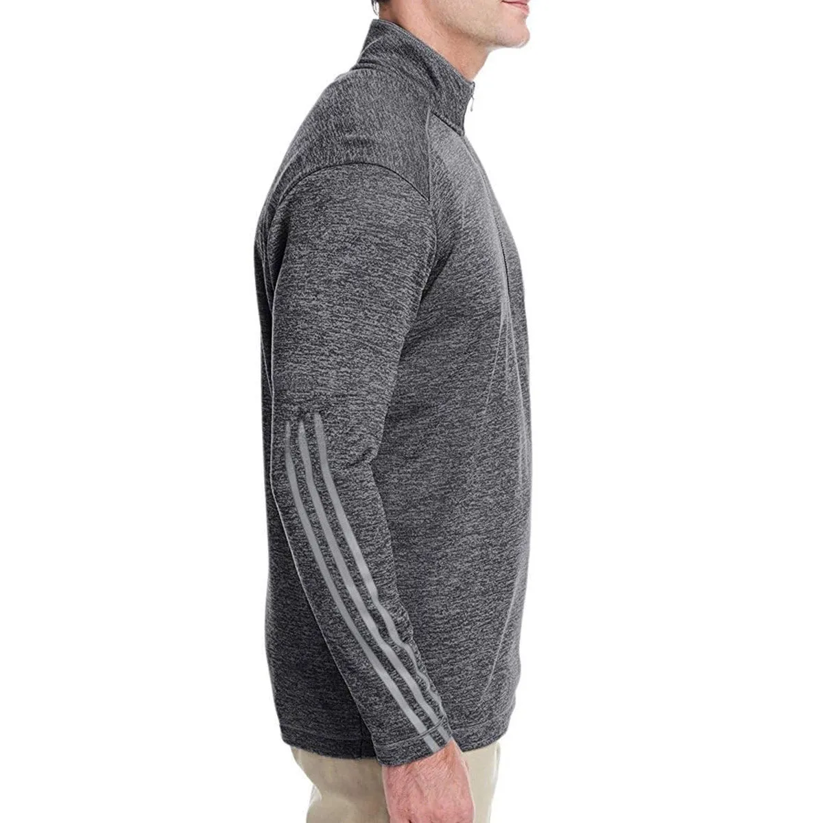 adidas Men's Brushed Terry Heathered Quarter-Zip Pullover