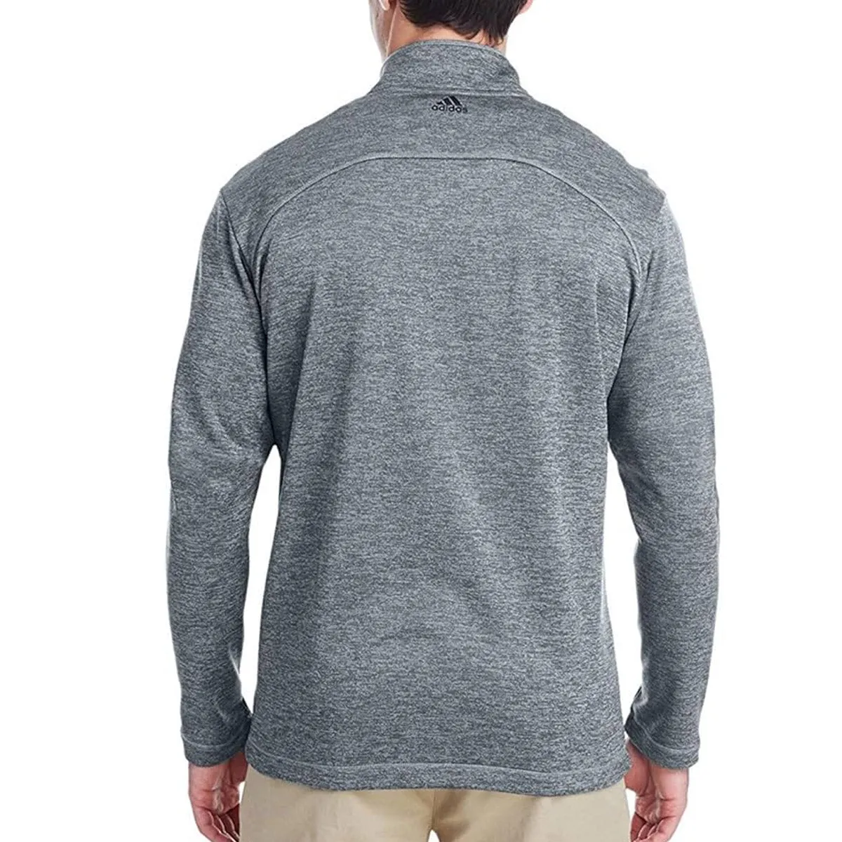 adidas Men's Brushed Terry Heathered Quarter-Zip Pullover