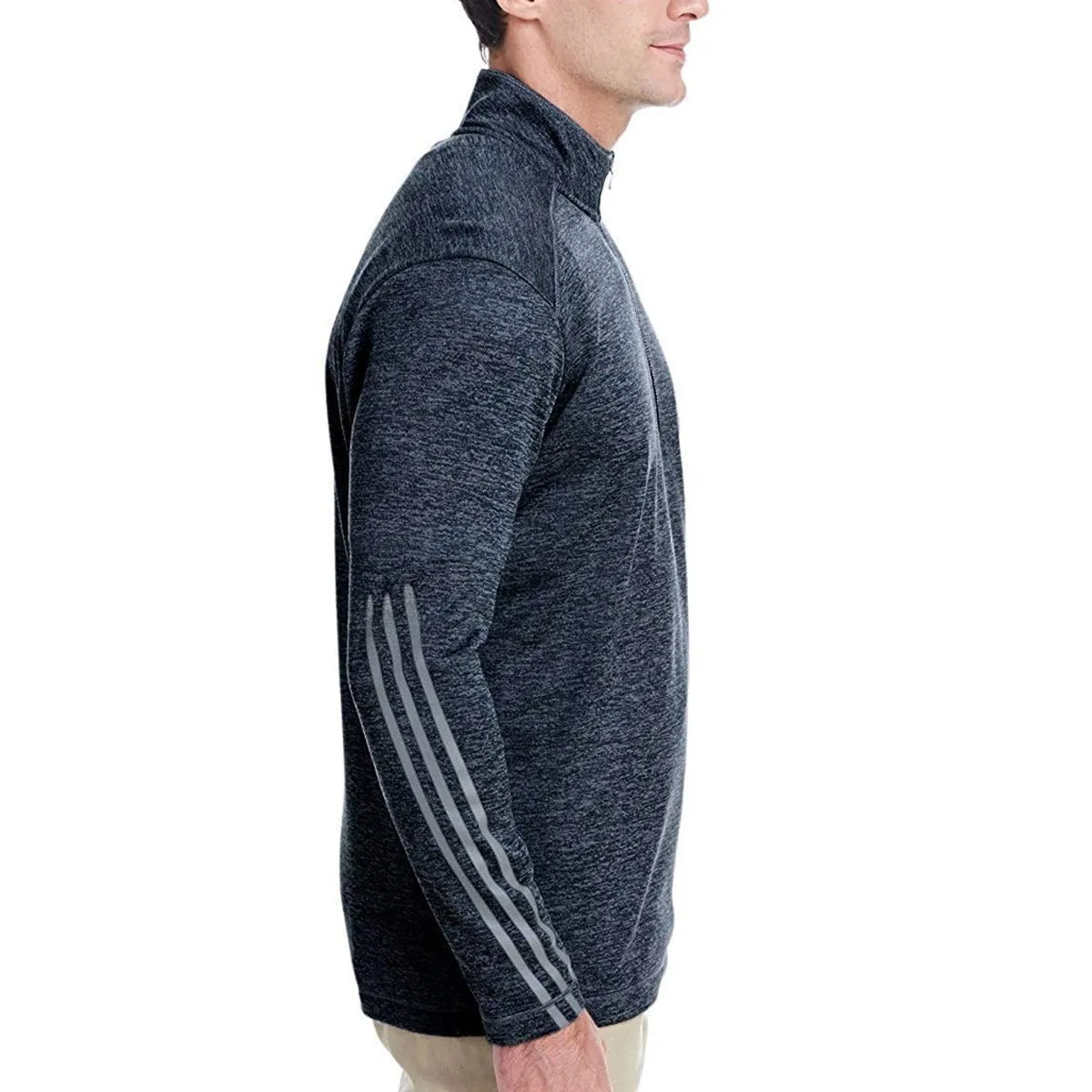 adidas Men's Brushed Terry Heathered Quarter-Zip Pullover