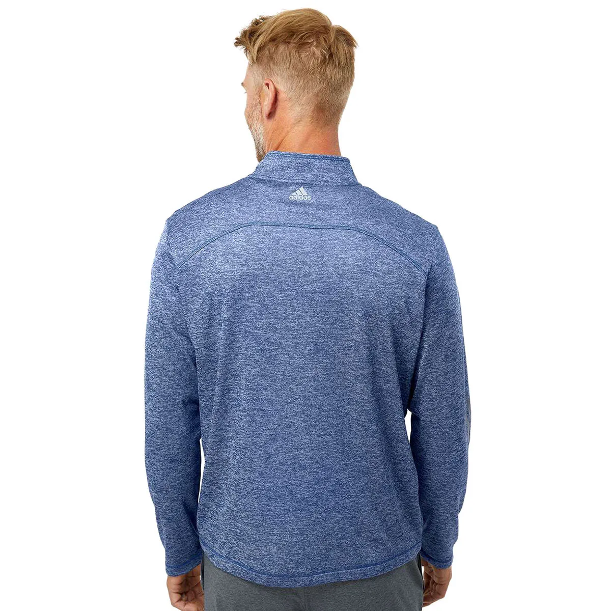 adidas Men's Brushed Terry Heathered Quarter-Zip Pullover