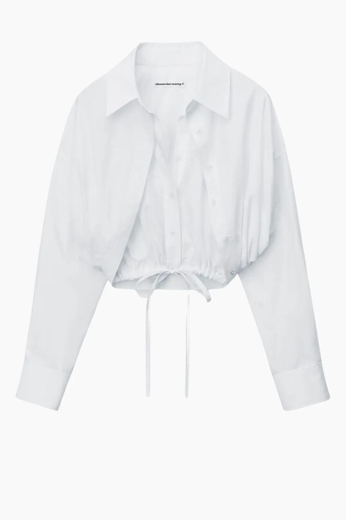 alexanderwang.t Double Layered Cropped Shirt - White