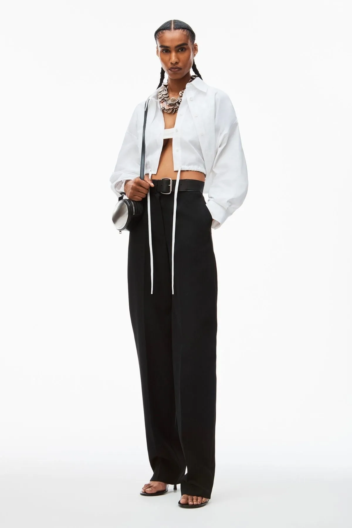 alexanderwang.t Double Layered Cropped Shirt - White