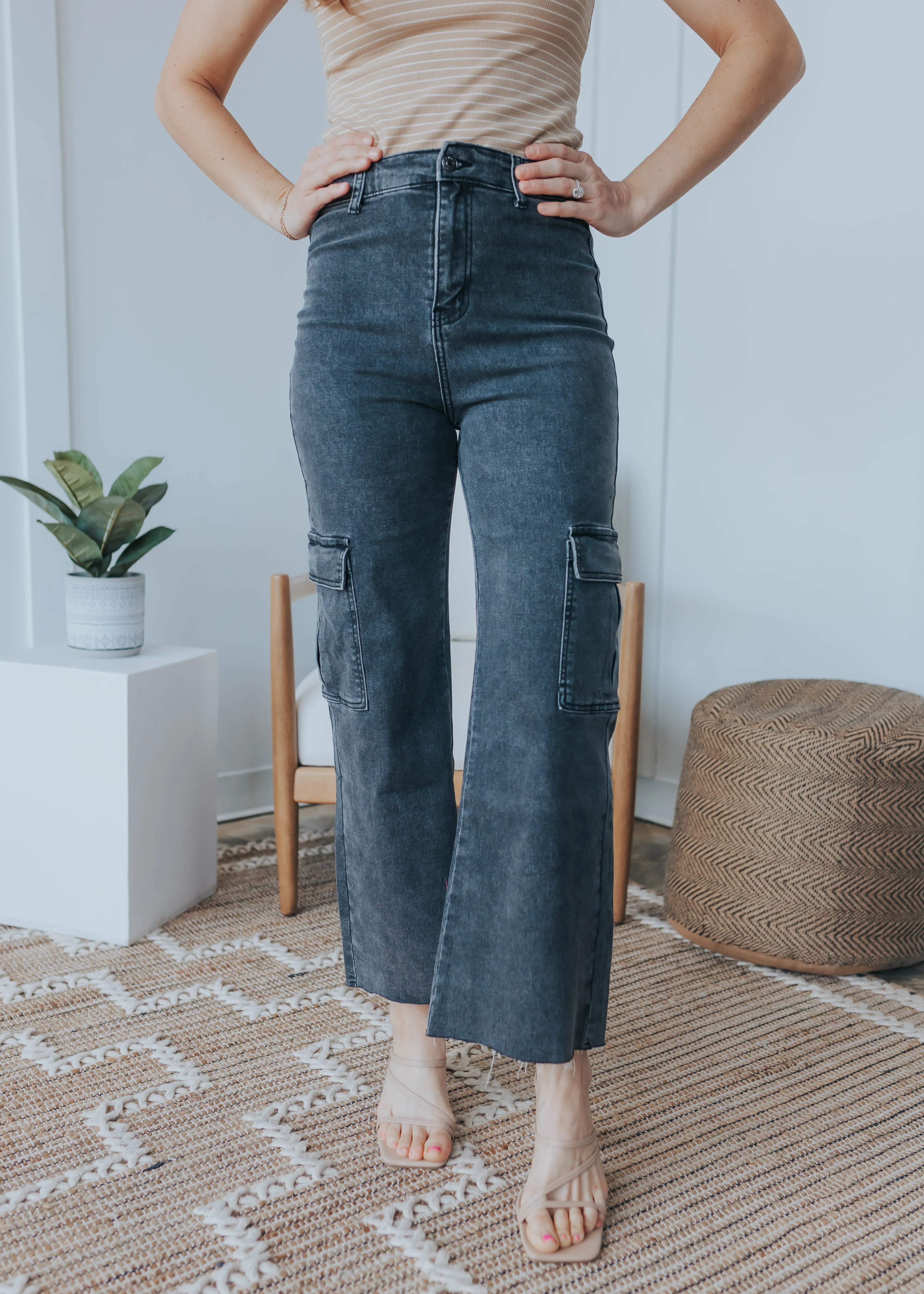 Annie High Rise Cargo Jeans