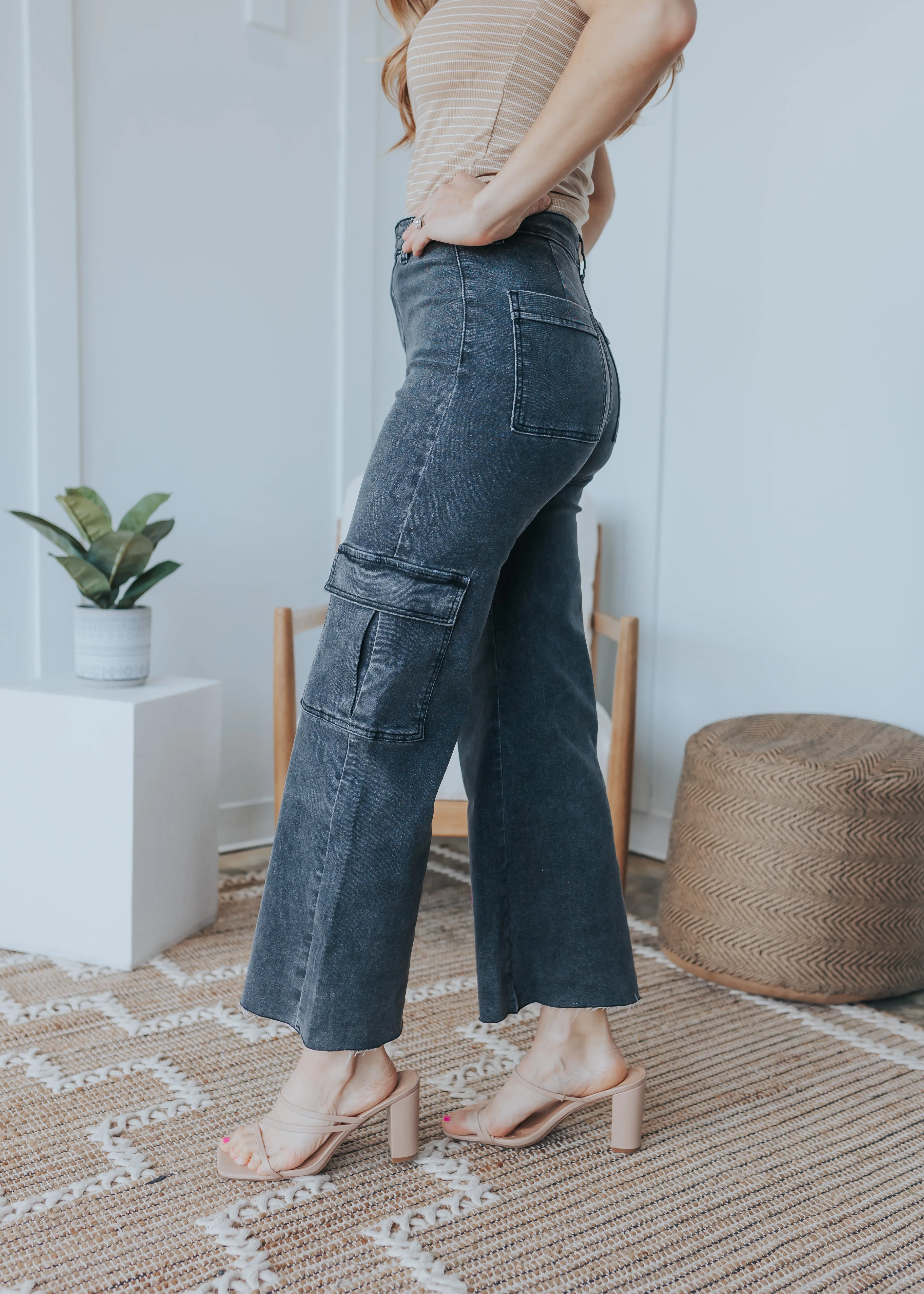 Annie High Rise Cargo Jeans