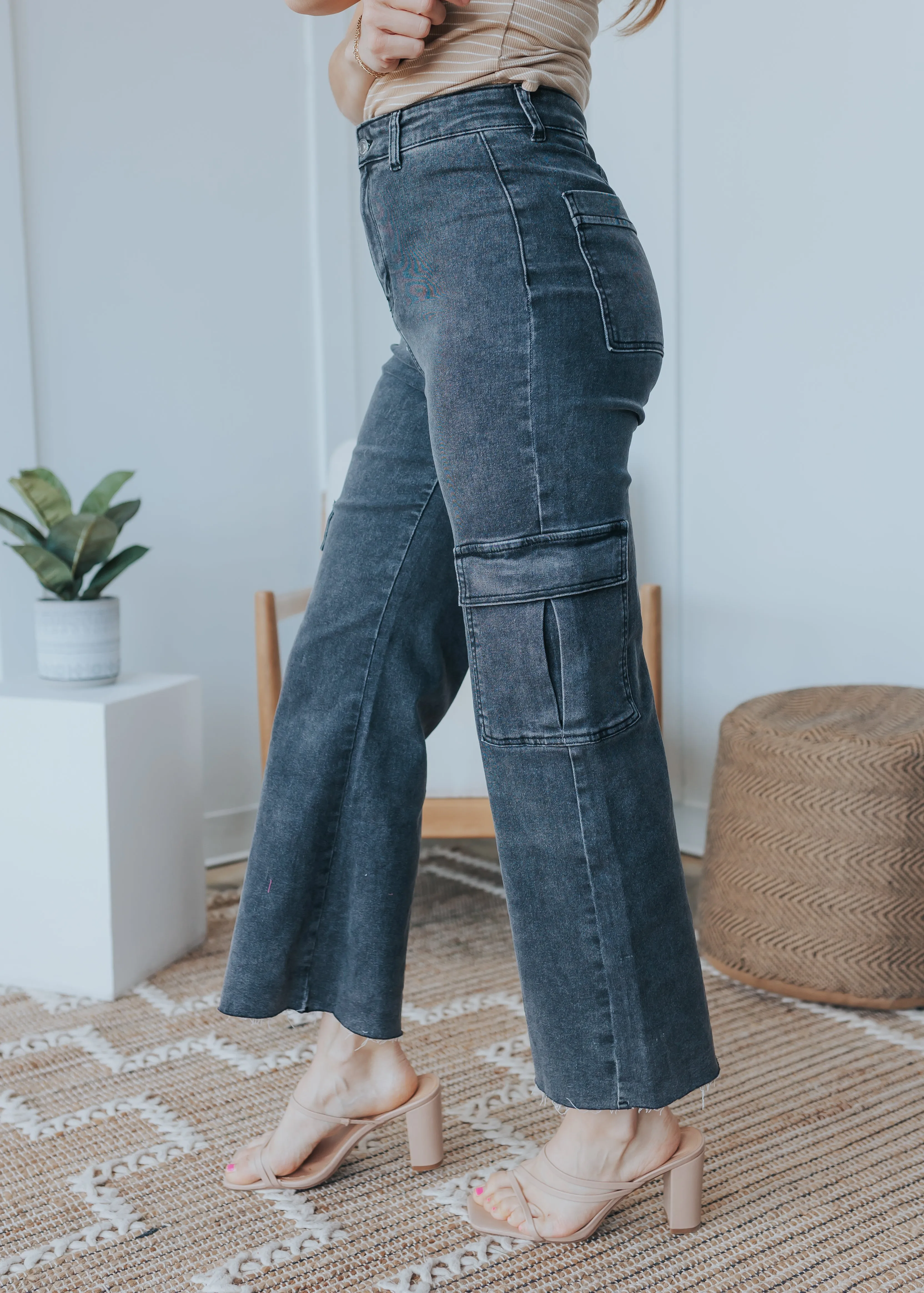 Annie High Rise Cargo Jeans