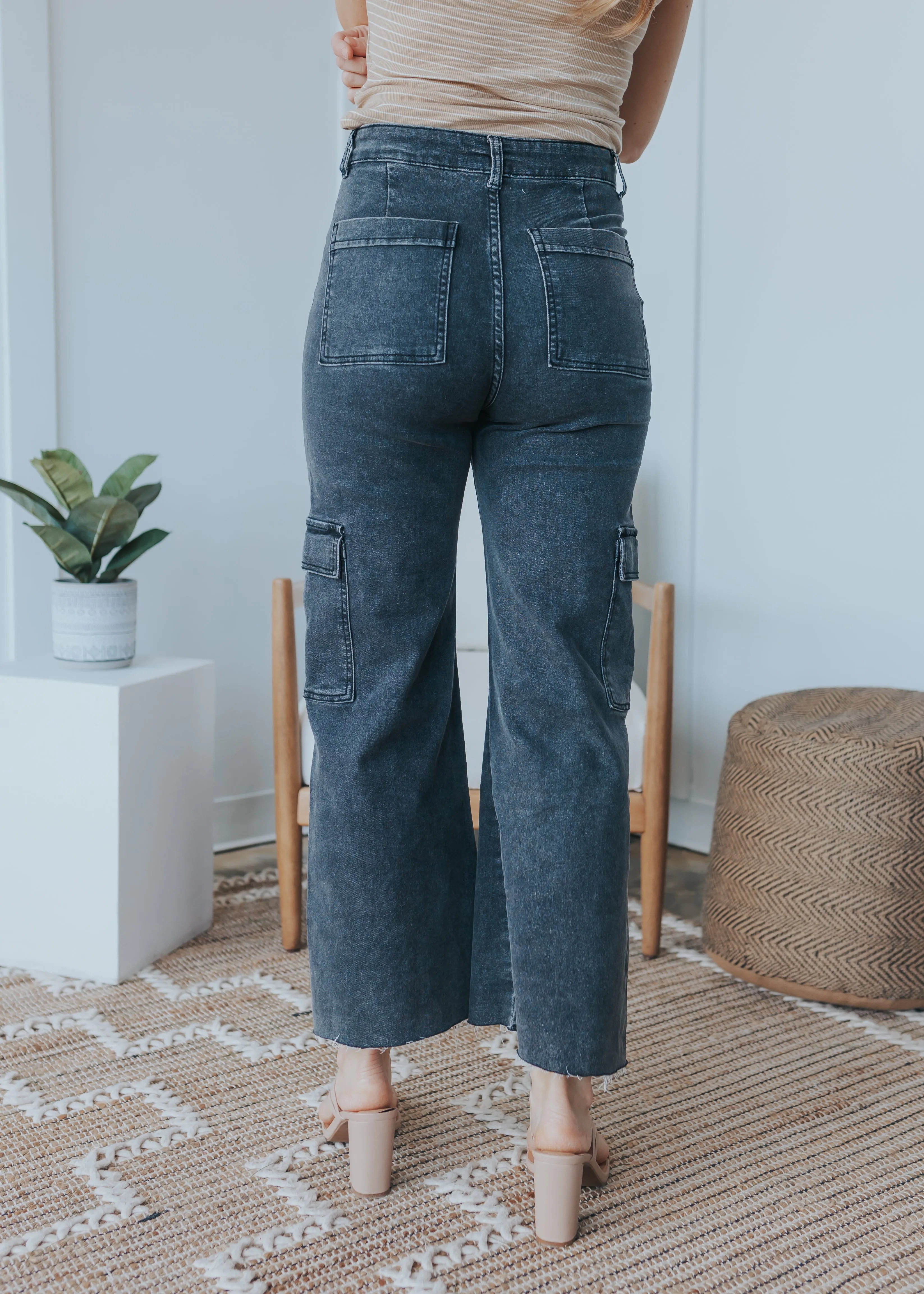 Annie High Rise Cargo Jeans