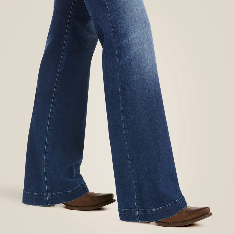 Ariat Ladies Trouser Mid Rise Stretch Kelsea Wide Leg Jean Style 10027695