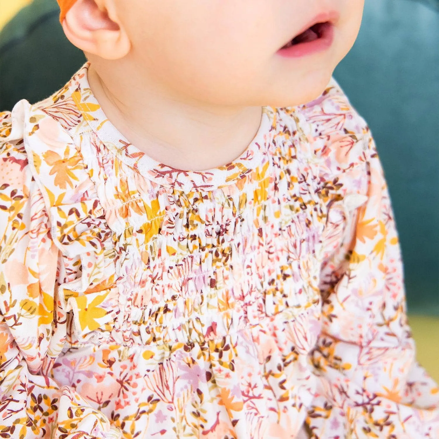 as the leaves turn modal magnetic ruffle infant Smocked Top and Leggings