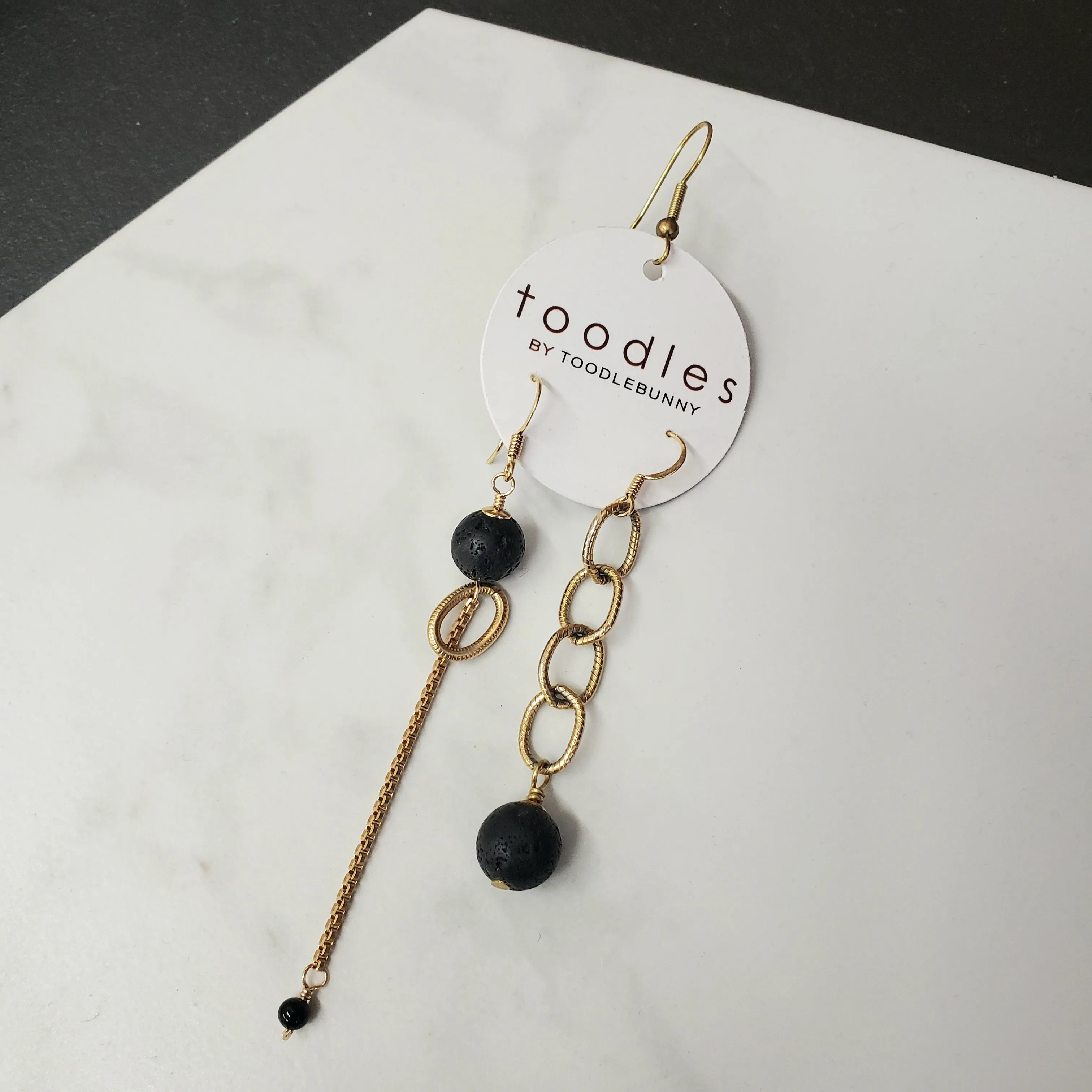 Asymmetric Lava drop earrings