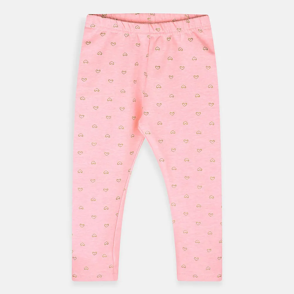 Baby G Light Pink Heart Printed Pattern Leggy 1094