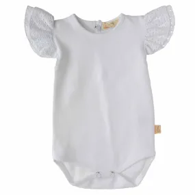 Baby Gi Girls White Broderie Anglais Bodysuit