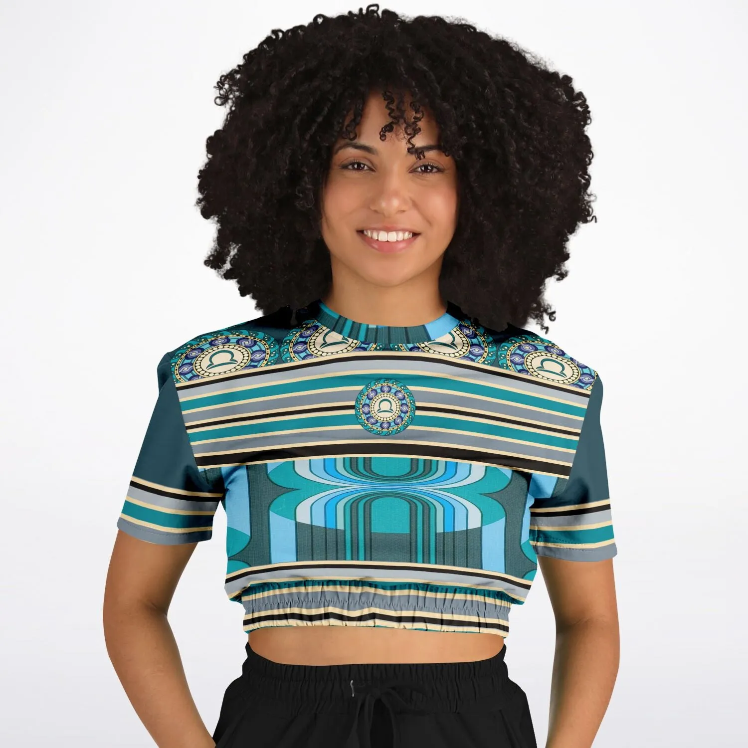 Balanced Life Short Sleeve Cropped Eco-Poly Sweater