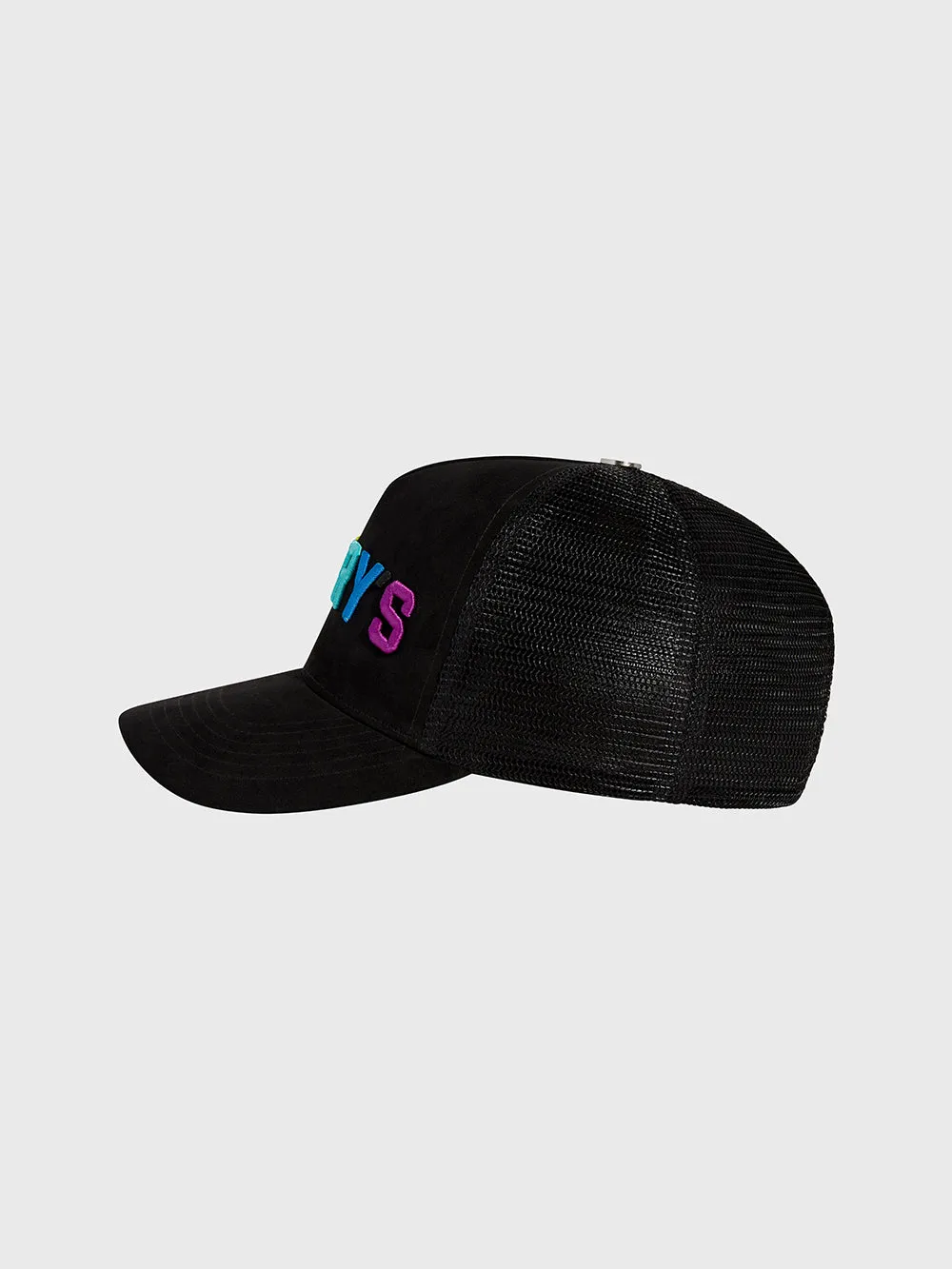 BARRY'S BLK SUEDE RAINBOW HAT