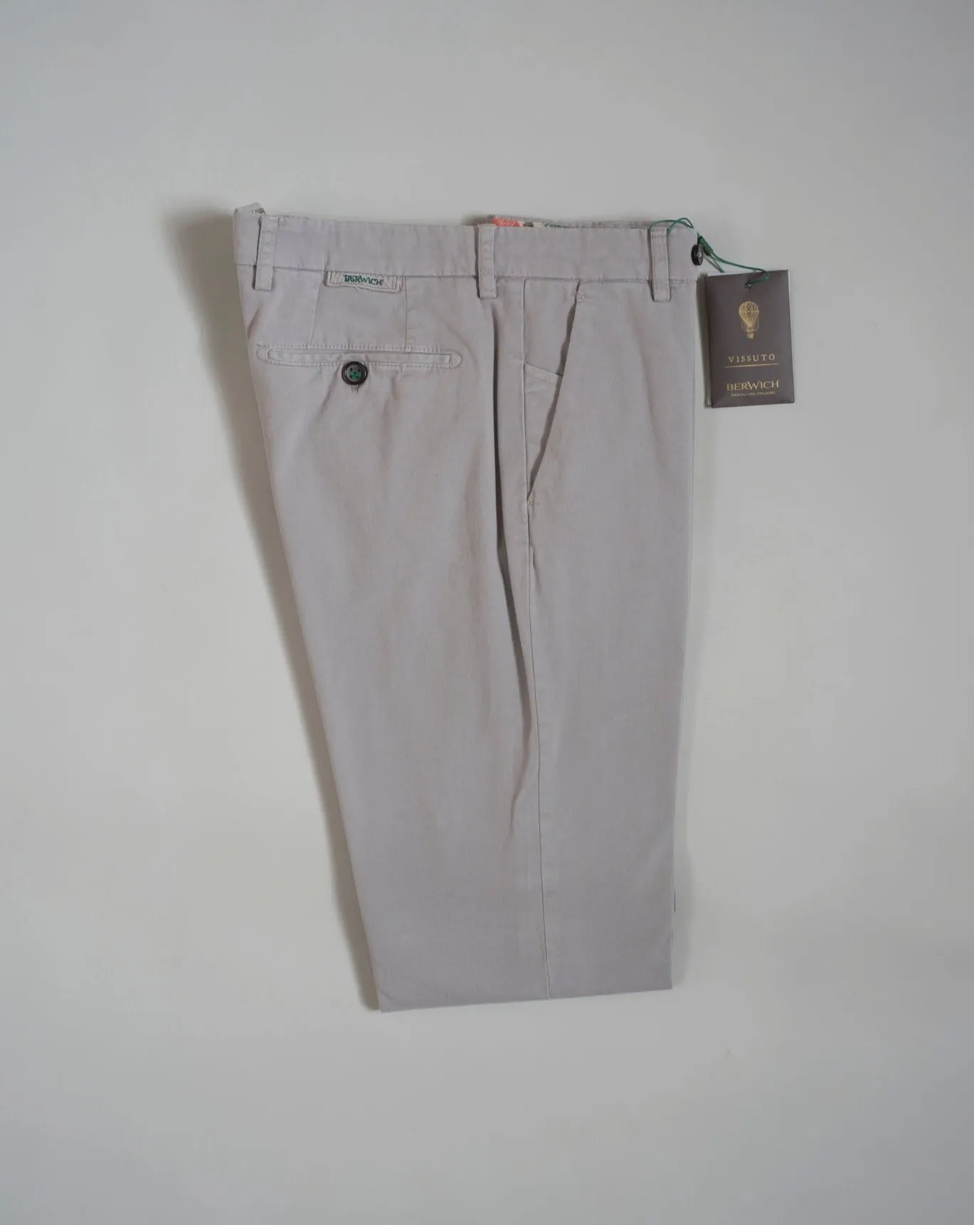 Berwich Morello Garment Dyed Chinos / Conza / Light Grey