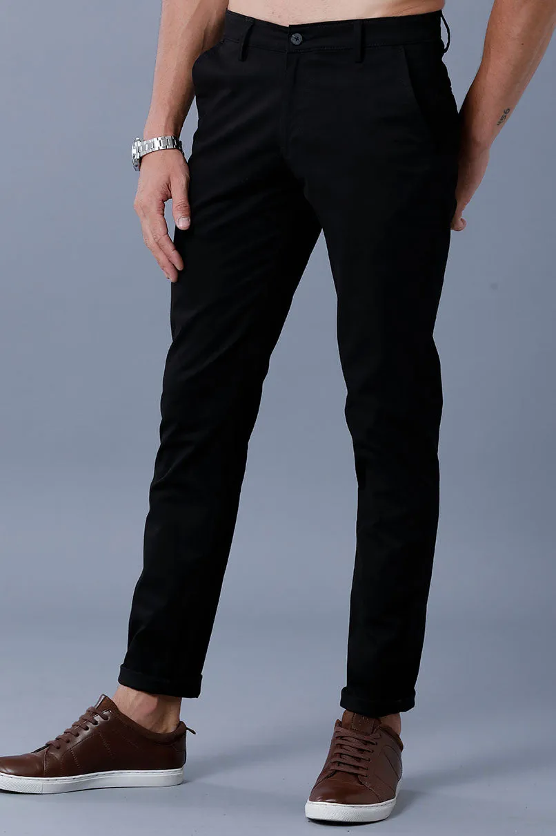 BLACK - 2 way stretch - COTTON PANT