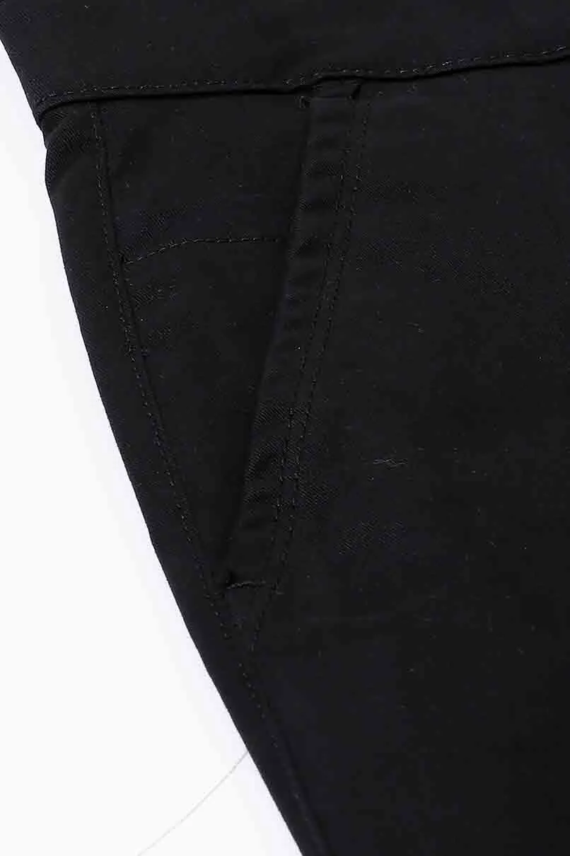 BLACK - 2 way stretch - COTTON PANT