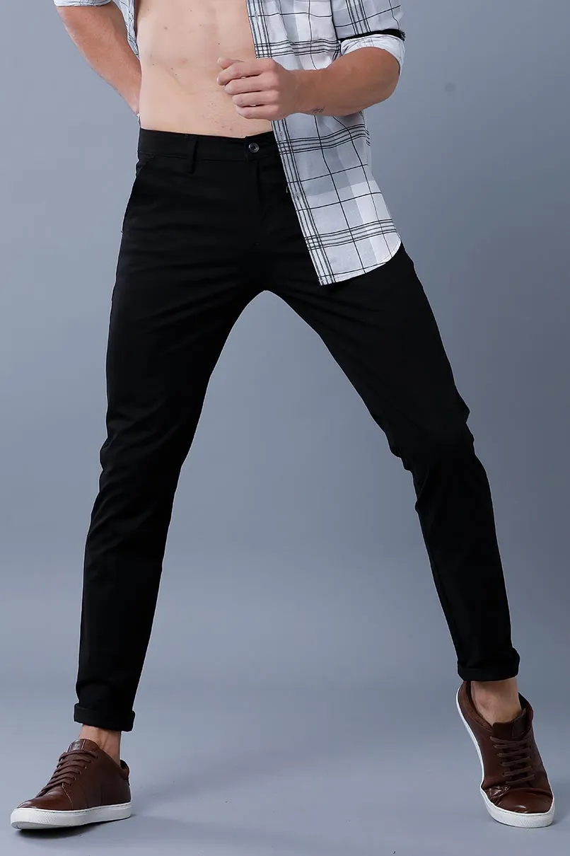 BLACK - 2 way stretch - COTTON PANT