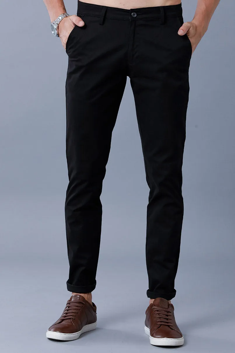 BLACK - 2 way stretch - COTTON PANT