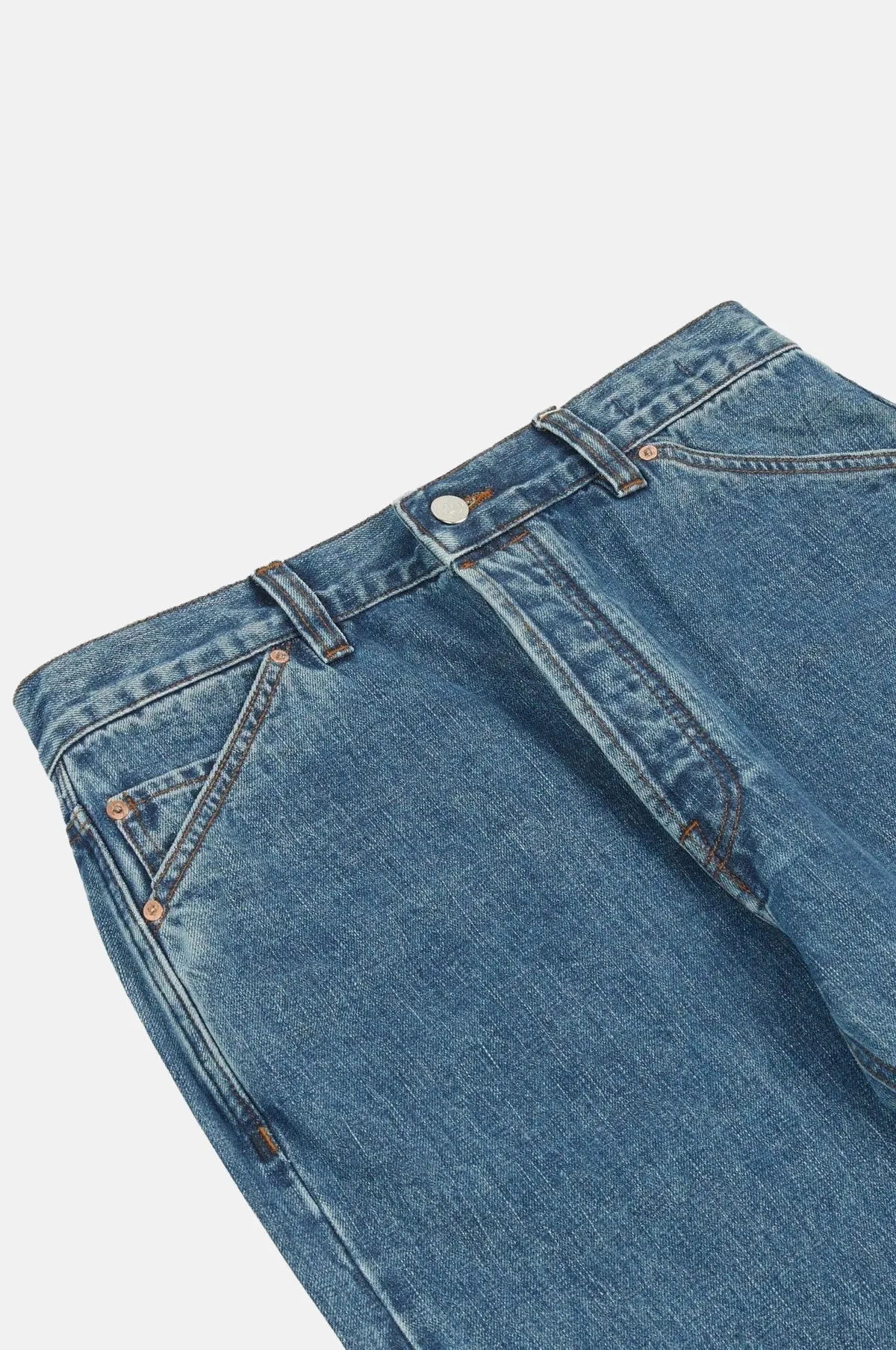 Bleach Wash Japanese Selvedge Denim Five-Pocket Jeans