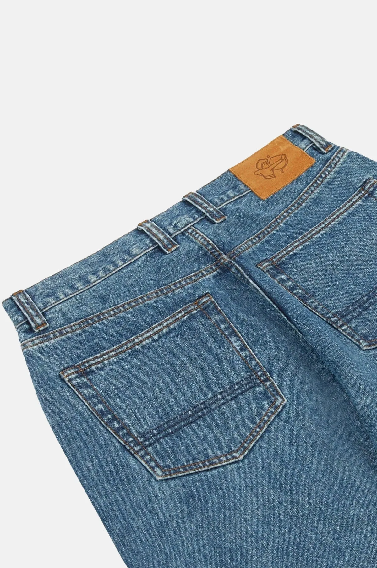 Bleach Wash Japanese Selvedge Denim Five-Pocket Jeans