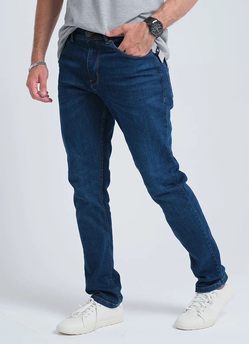 Blue Slim Fit Stretch Jeans"