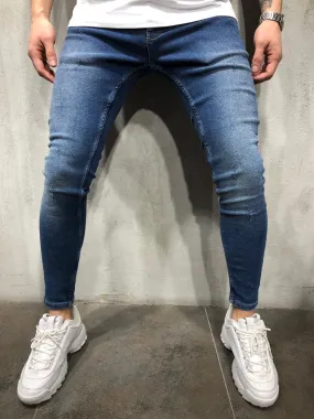 Blue Ultra Skinny Fit Denim AY307 Streetwear Jeans