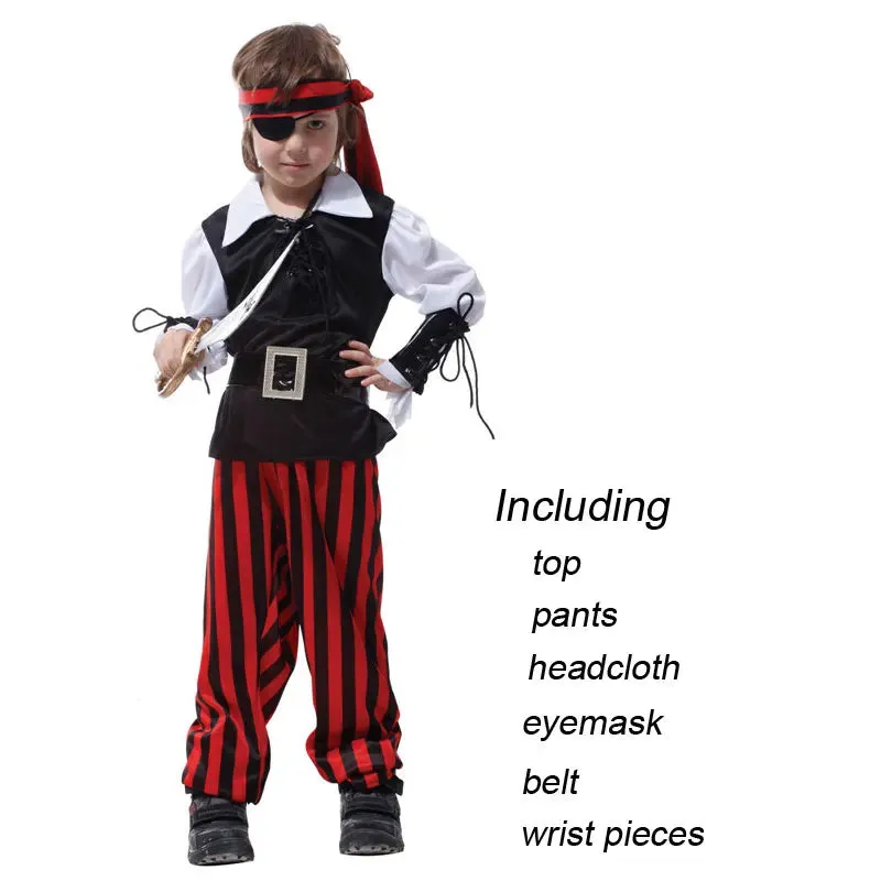 Boys Halloween Little Pirate Party Costumes