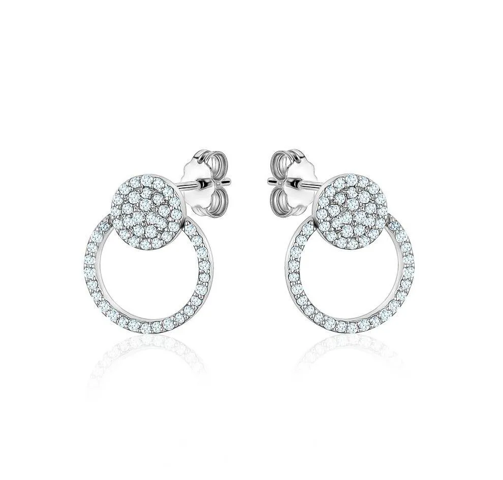 Circle In Circle Diamond Earrings (0.45Ctw)