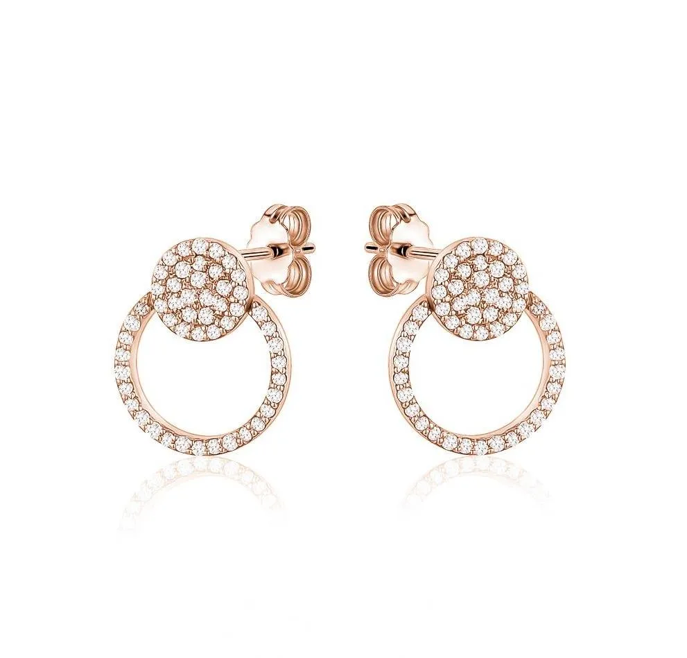 Circle In Circle Diamond Earrings (0.45Ctw)