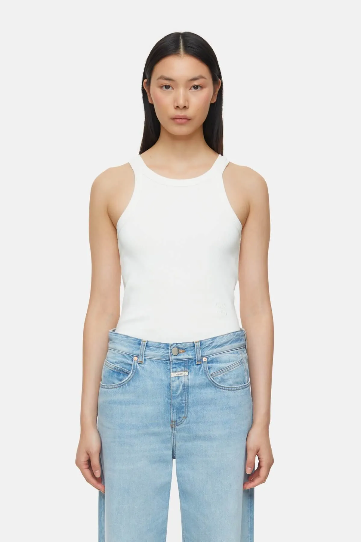 Closed Racer Top - Ivory